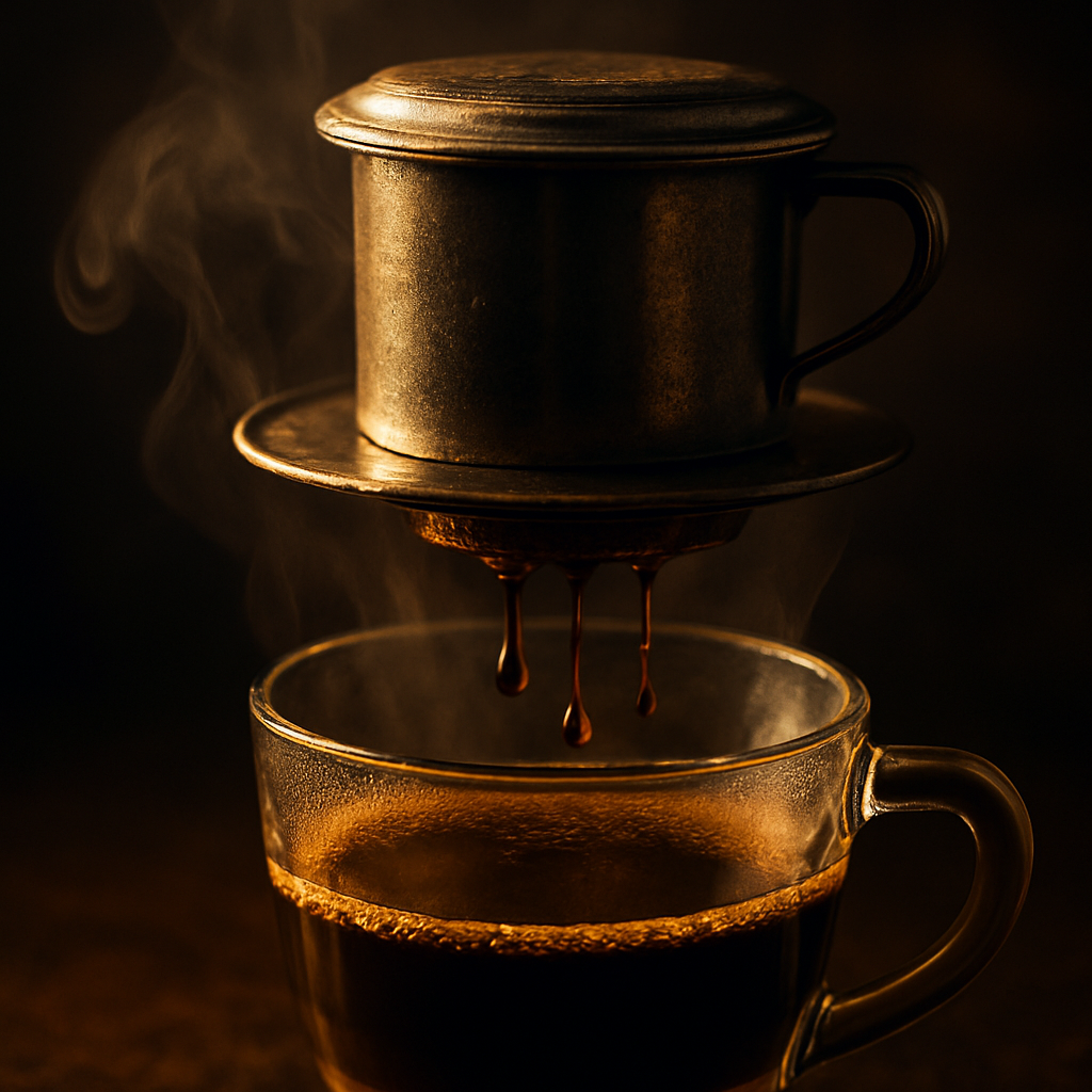 Vietnamese phin coffee pour